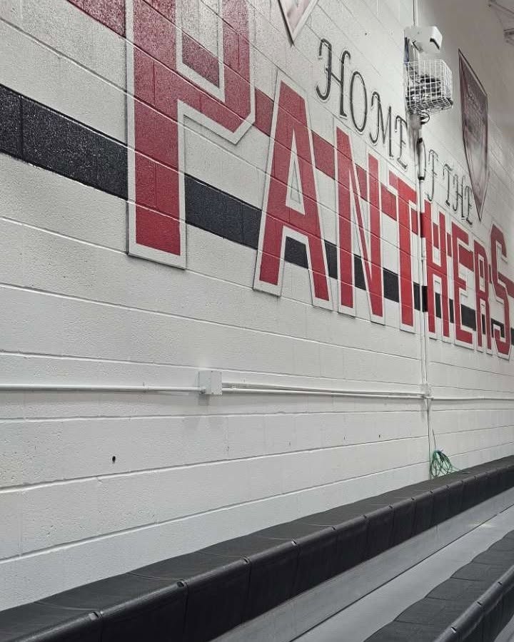 Local high school wall during interior painting work